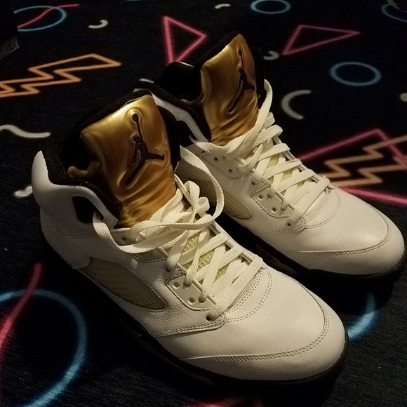 AIR JORDAN 5 RETRO 'OLYMPIC GOLD'  -- Size 10.5 - Picture 1 of 14
